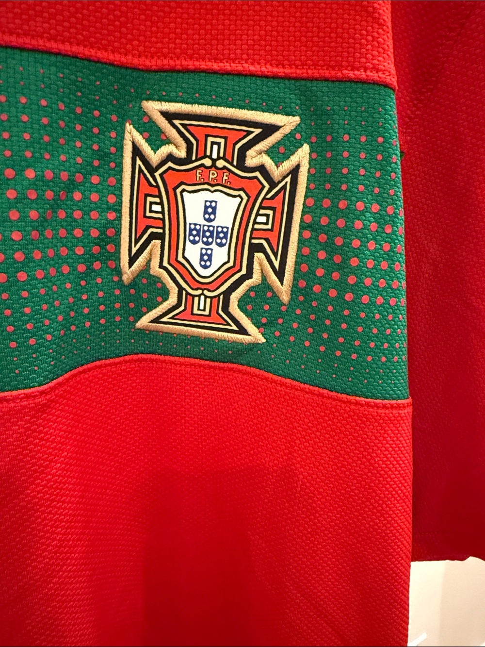 Nike Men’s Portugal Soccer Jersey with Green Chest Band - Picture 2 of 9